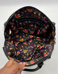 Betsey Johnson Black Quilted FauxLeather Bowler Bag