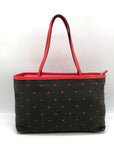 Kate Spade Black And Red Polka Dot Canvas Tote Bag