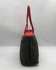 Kate Spade Black And Red Polka Dot Canvas Tote Bag