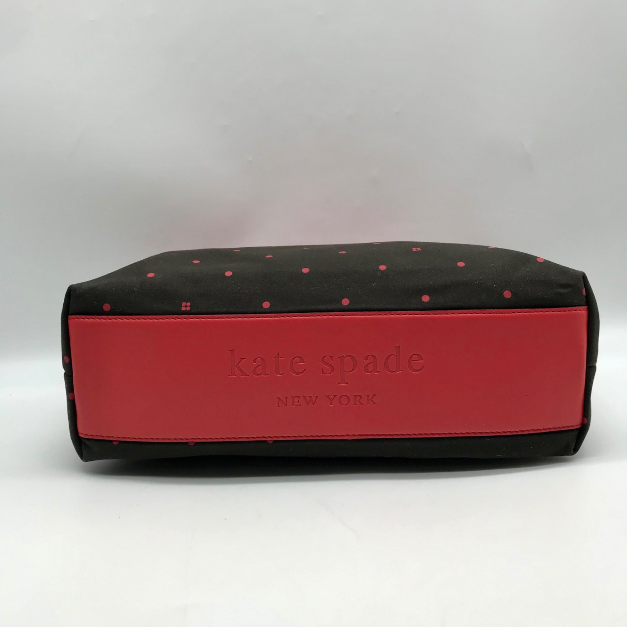 Kate Spade Black And Red Polka Dot Canvas Tote Bag