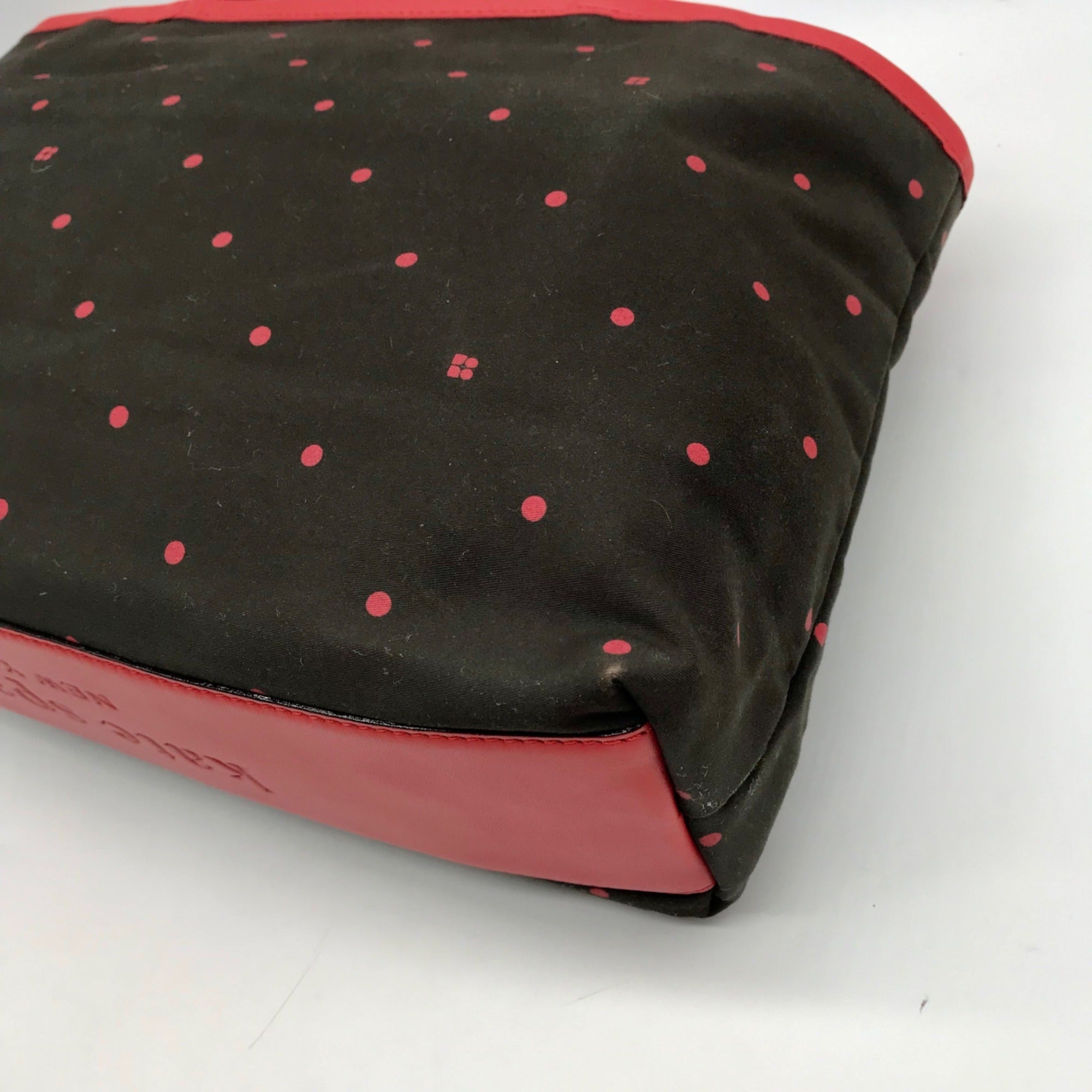 Kate Spade Black And Red Polka Dot Canvas Tote Bag