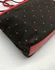 Kate Spade Black And Red Polka Dot Canvas Tote Bag