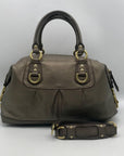 Coach Ashley Metallic Pewter Convertible Top Handle Shoulder Bag F15445