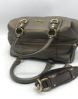 Coach Ashley Metallic Pewter Convertible Top Handle Shoulder Bag F15445