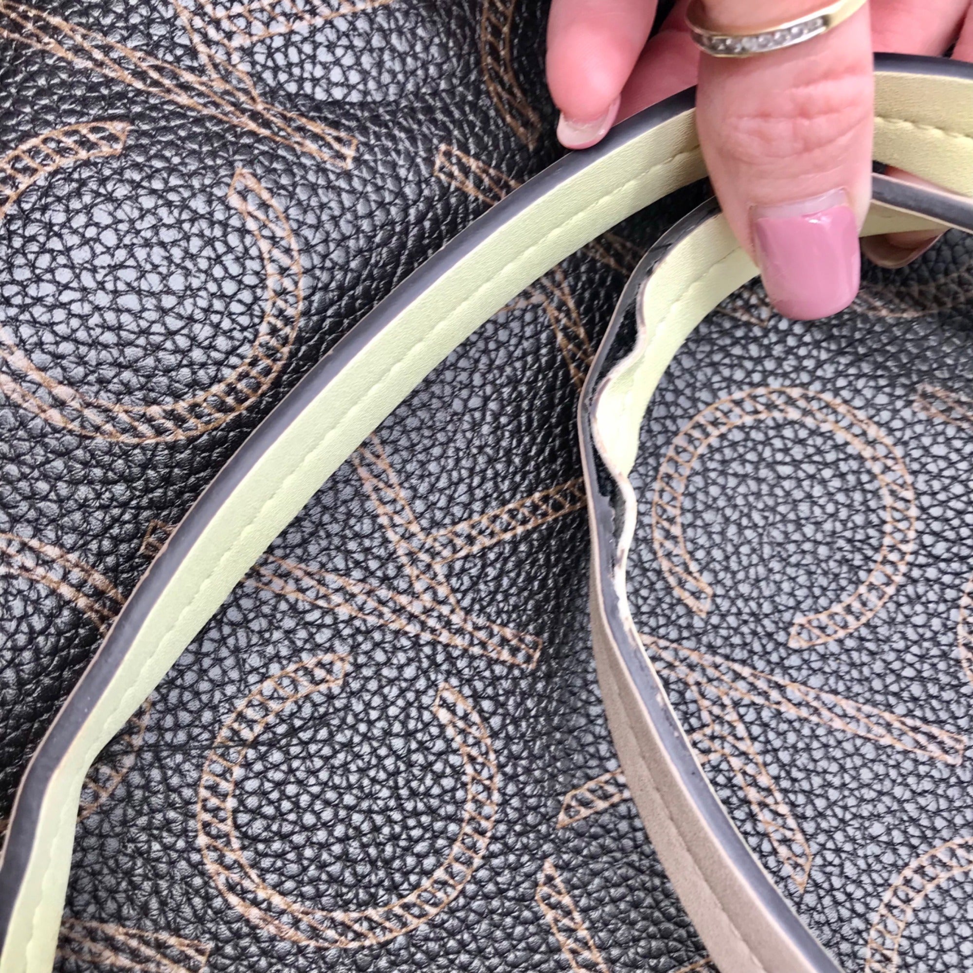 Calvin Klein Brown Khaki Caramel White Hadley Triple Compartment Tote
