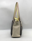 Calvin Klein Brown Khaki Caramel White Hadley Triple Compartment Tote