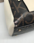 Calvin Klein Brown Khaki Caramel White Hadley Triple Compartment Tote