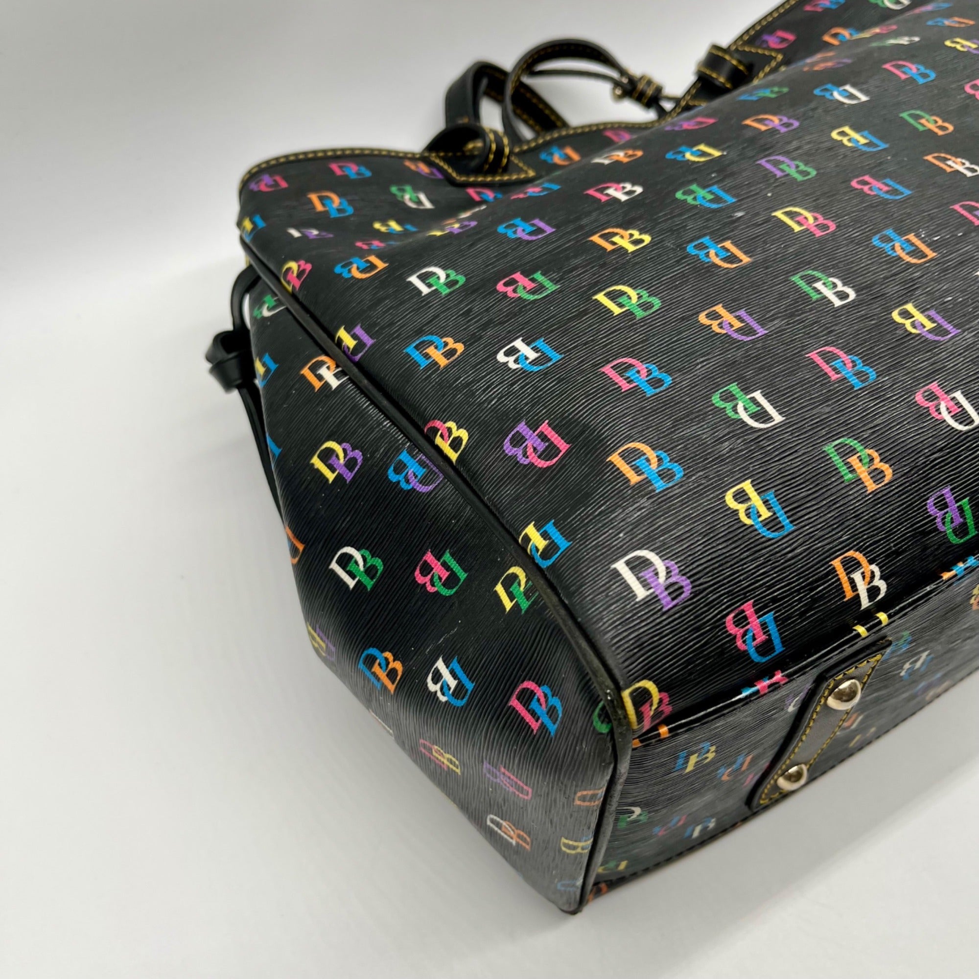 Dooney &amp; Bourke DB75 Black Monogram Shoulder Bag