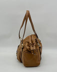 Michael Kors Brown Pebbled Leather Fulton Shoulder Bag