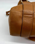 Michael Kors Brown Pebbled Leather Fulton Shoulder Bag