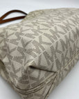 Michael Kors Vanilla And Acorn Coated Canvas Jet Set Chain Shoulder Bag