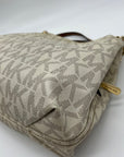 Michael Kors Vanilla And Acorn Coated Canvas Jet Set Chain Shoulder Bag
