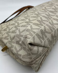 Michael Kors Vanilla And Acorn Coated Canvas Jet Set Chain Shoulder Bag