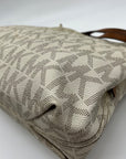 Michael Kors Vanilla And Acorn Coated Canvas Jet Set Chain Shoulder Bag