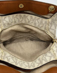 Michael Kors Vanilla And Acorn Coated Canvas Jet Set Chain Shoulder Bag