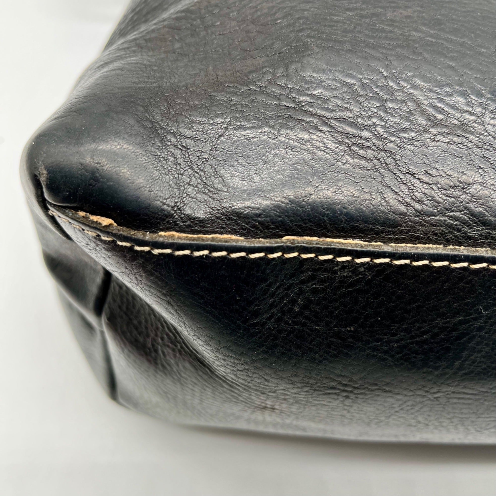Dooney &amp; Bourke Black Florentine Leather Small Lucy Hobo Bag