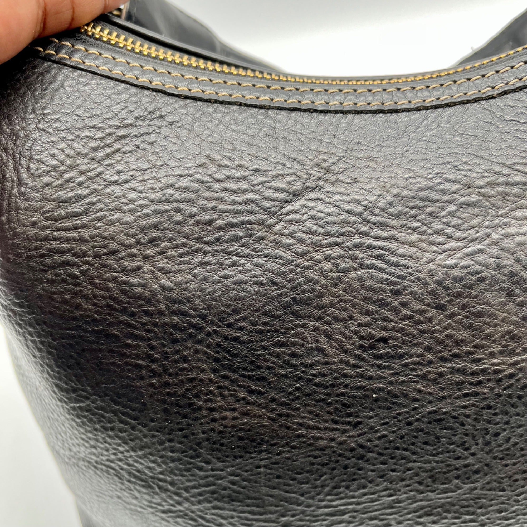 Dooney &amp; Bourke Black Florentine Leather Small Lucy Hobo Bag