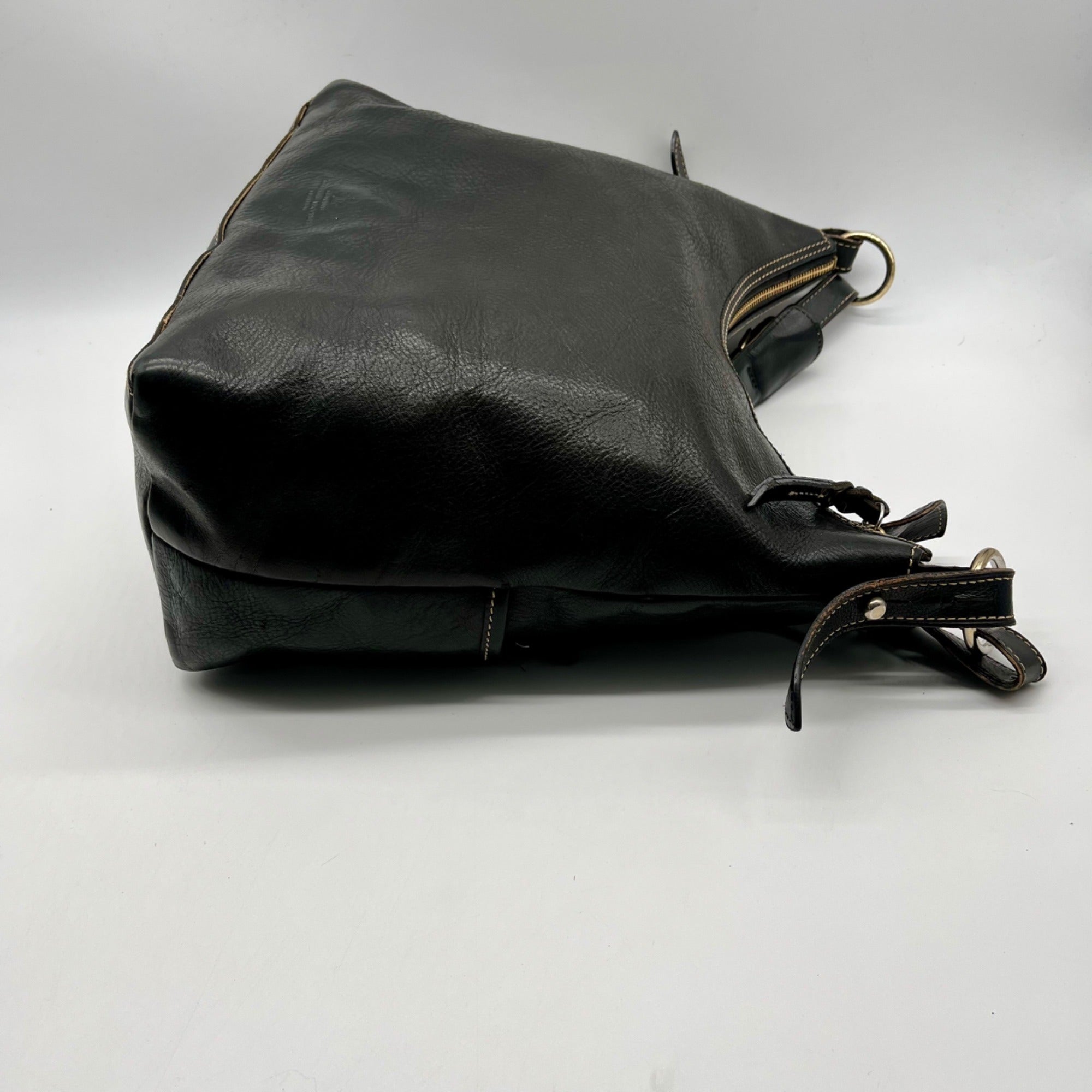 Dooney &amp; Bourke Black Florentine Leather Small Lucy Hobo Bag