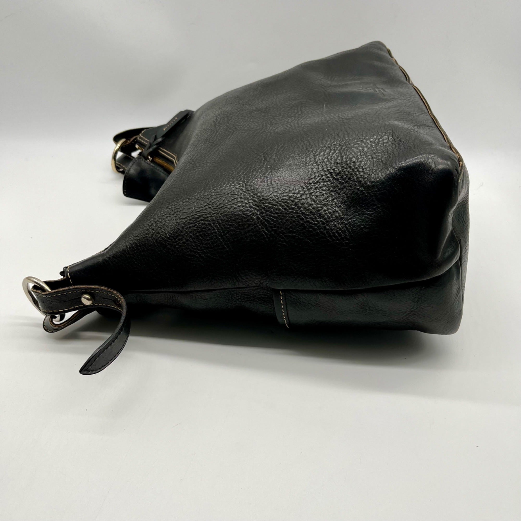 Dooney &amp; Bourke Black Florentine Leather Small Lucy Hobo Bag