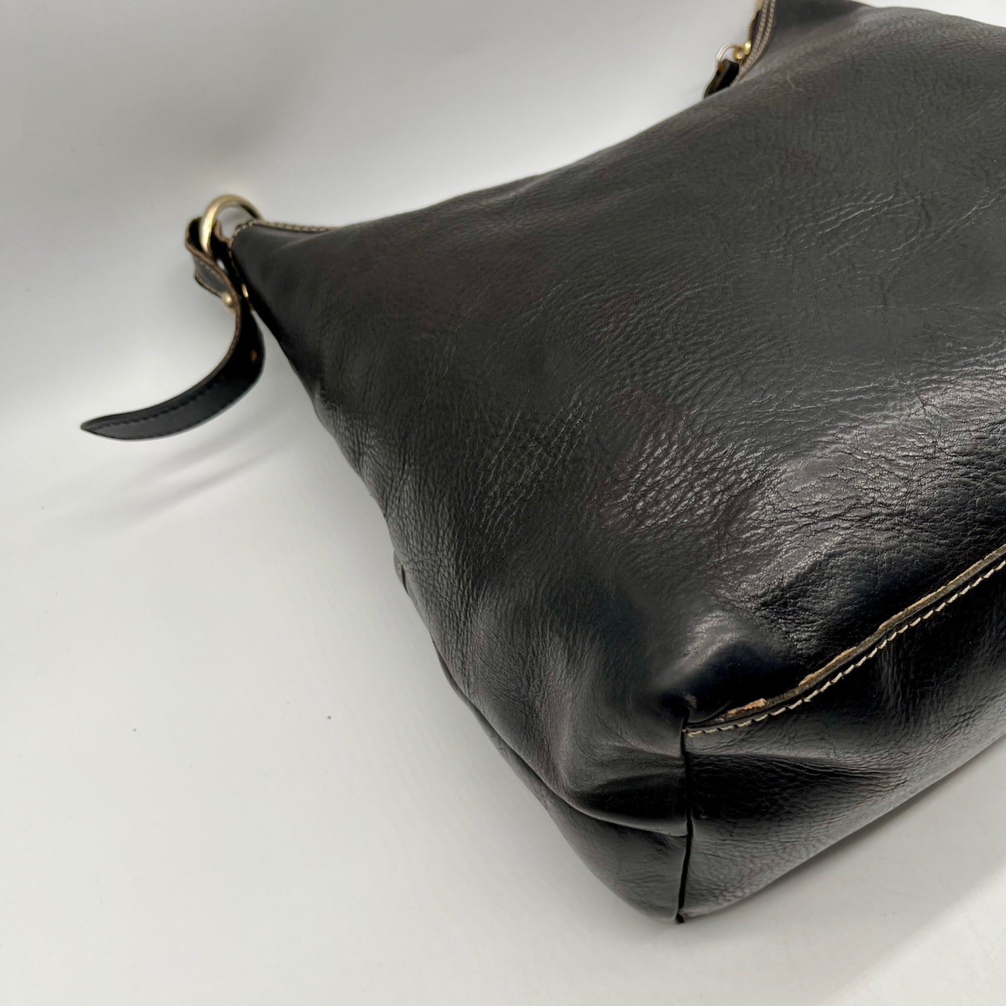 Dooney &amp; Bourke Black Florentine Leather Small Lucy Hobo Bag