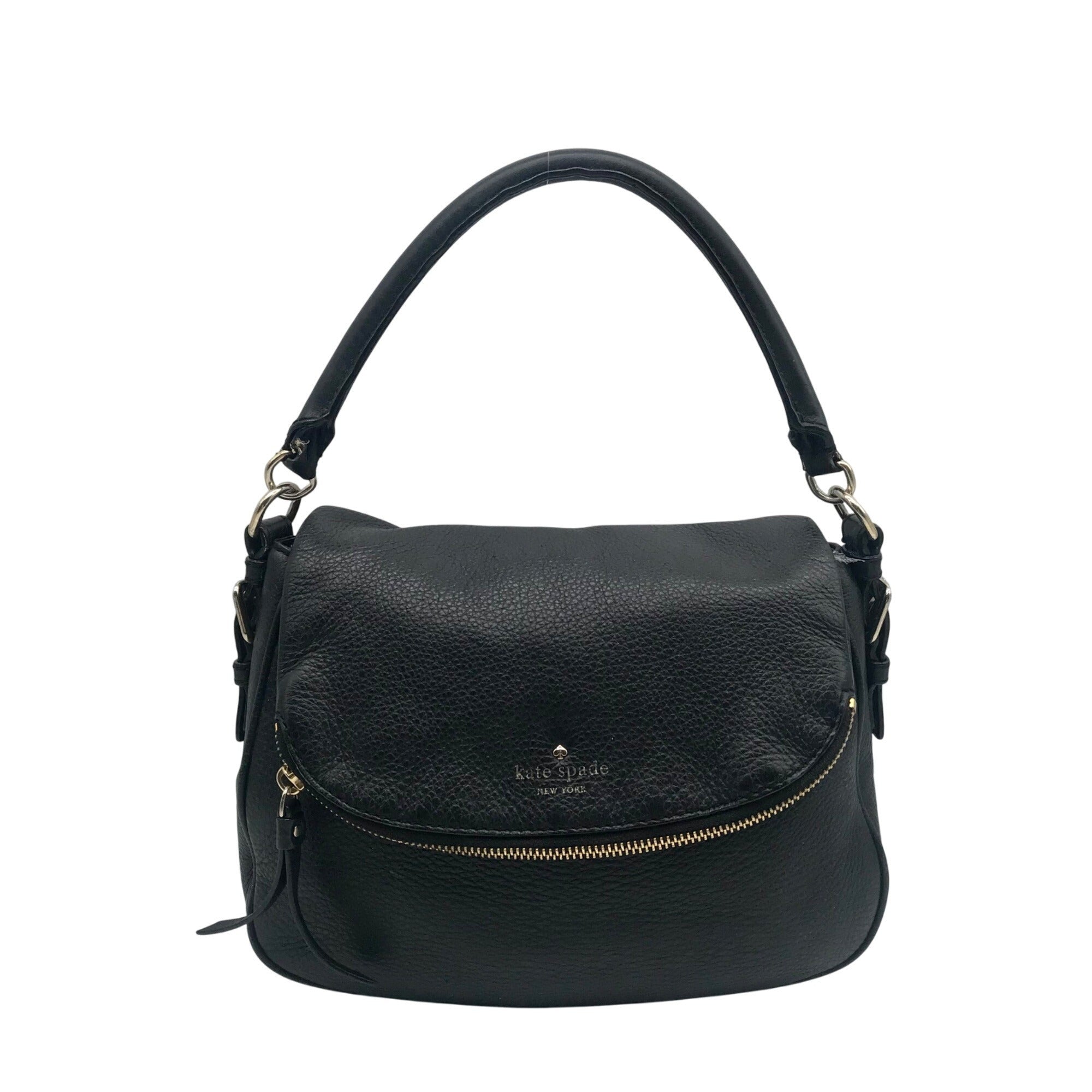 Kate Spade Black Pebbled Leather Cobble Hill Devin Satchel Bag