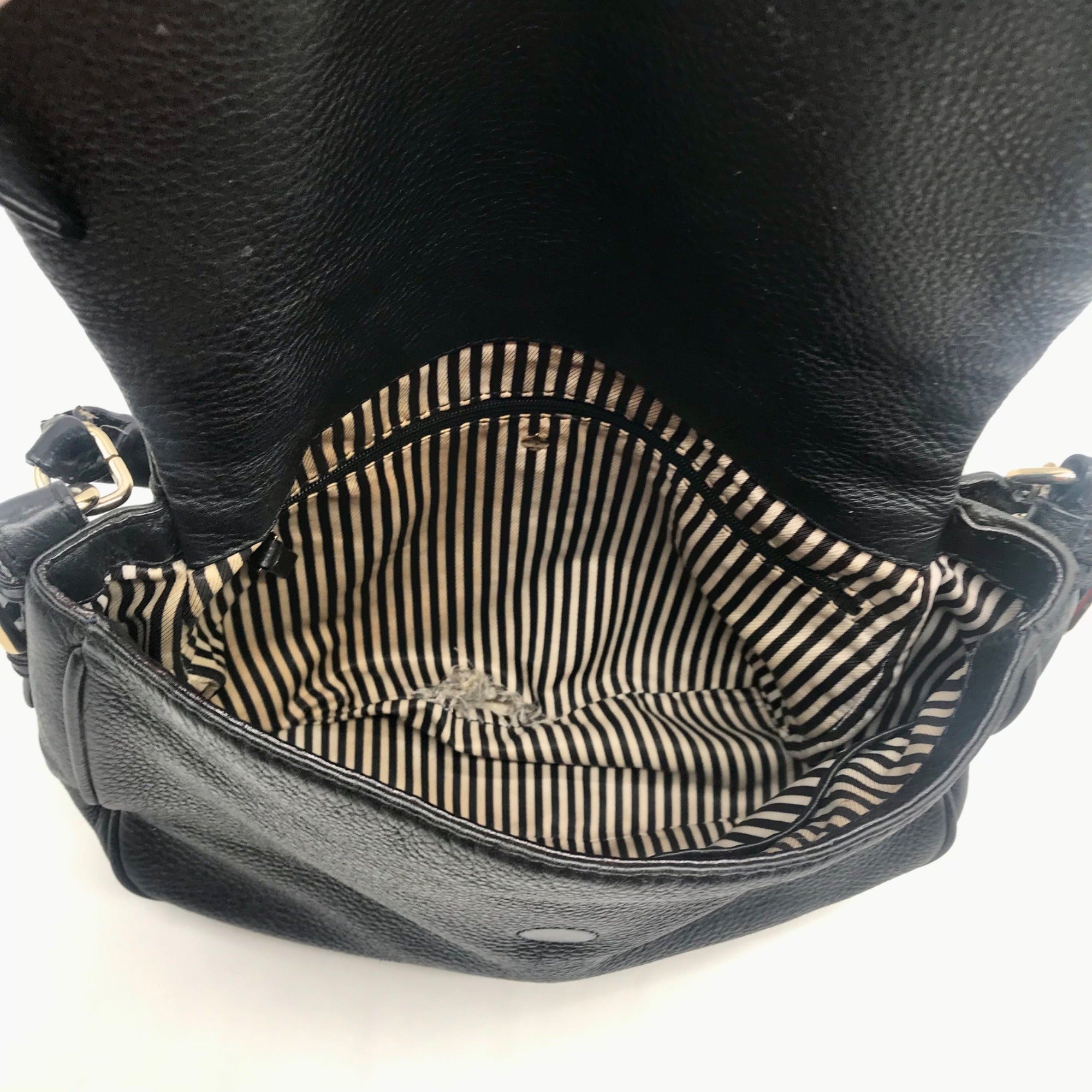 Kate Spade Black Pebbled Leather Cobble Hill Devin Satchel Bag