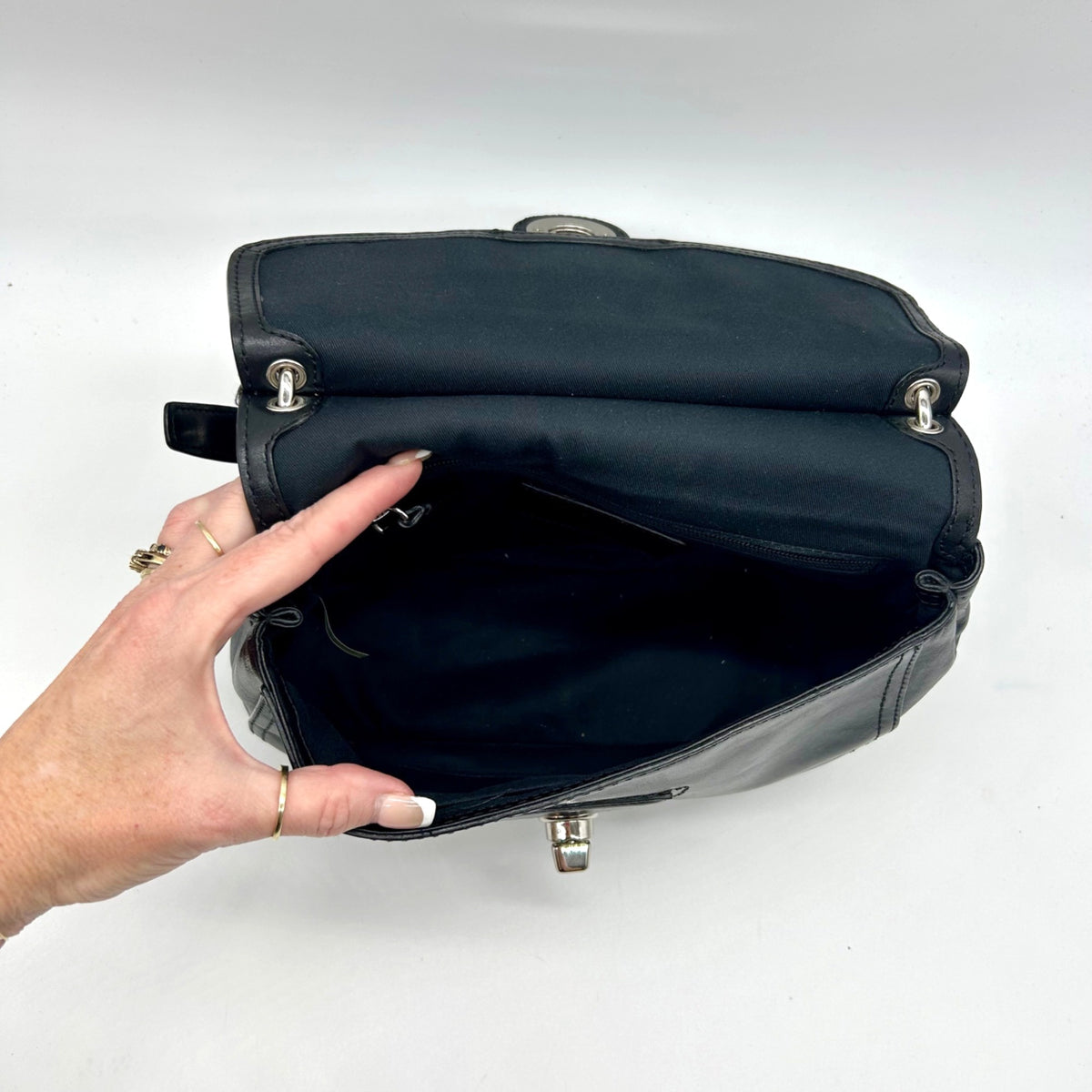 Coach Black Glove-Tanned Leather Legacy Shoulder Bag 22382