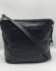 Brighton  Patent Leather Vintage Black And Brown Woven Shoulder Bag