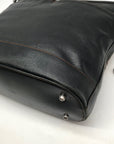 Brighton  Patent Leather Vintage Black And Brown Woven Shoulder Bag