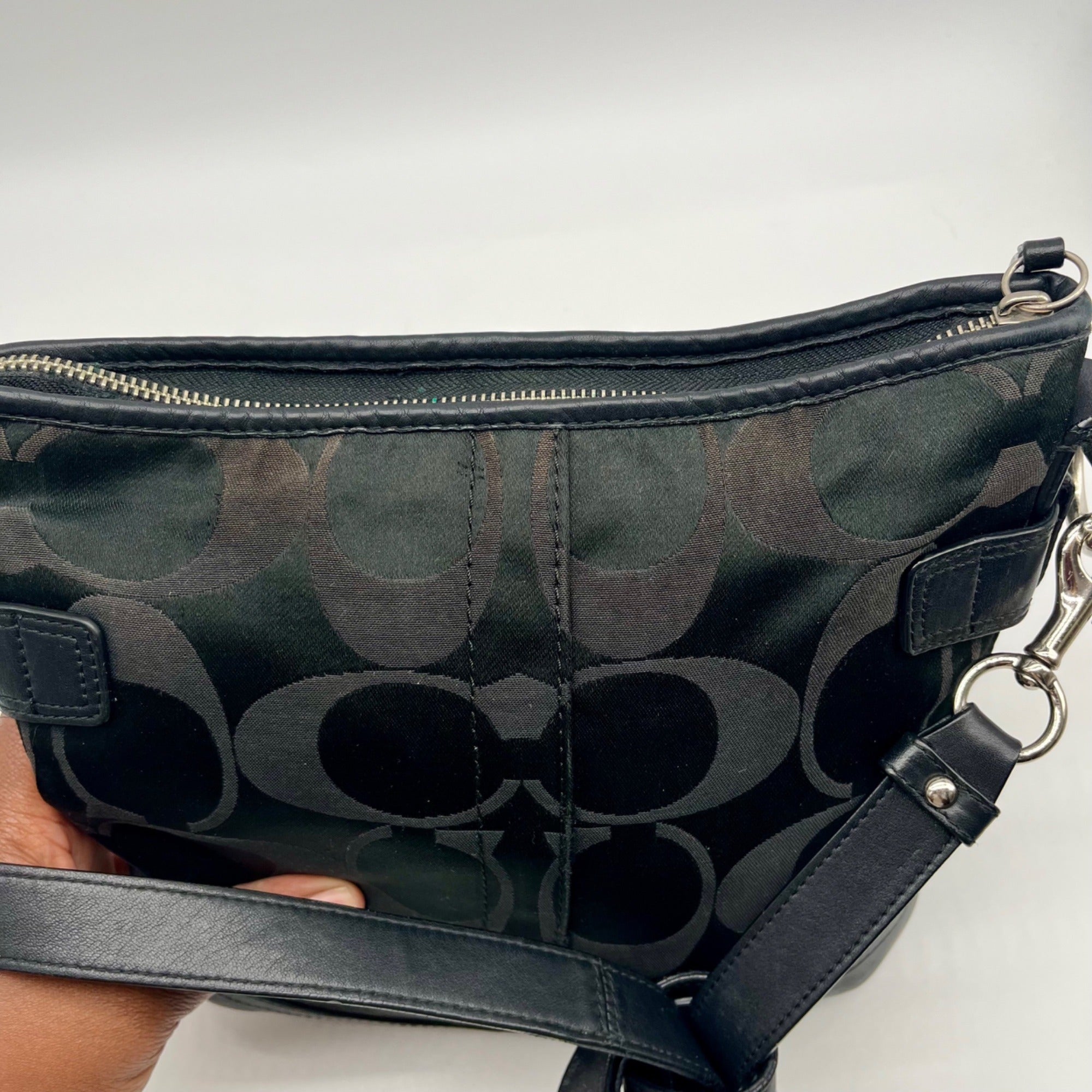 Coach Signature Black Chain Convertible  Crossbody Bag