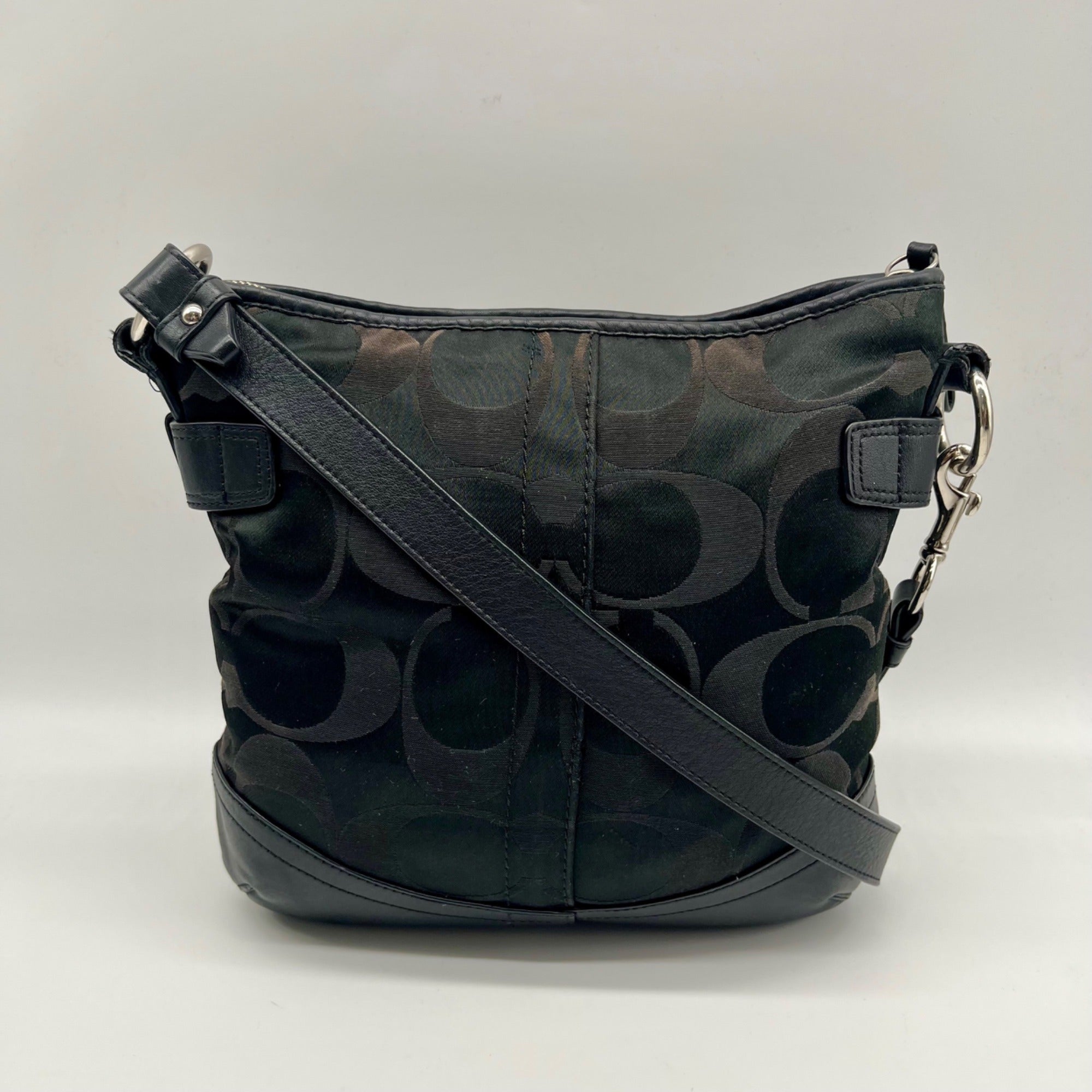 Coach Signature Black Chain Convertible  Crossbody Bag