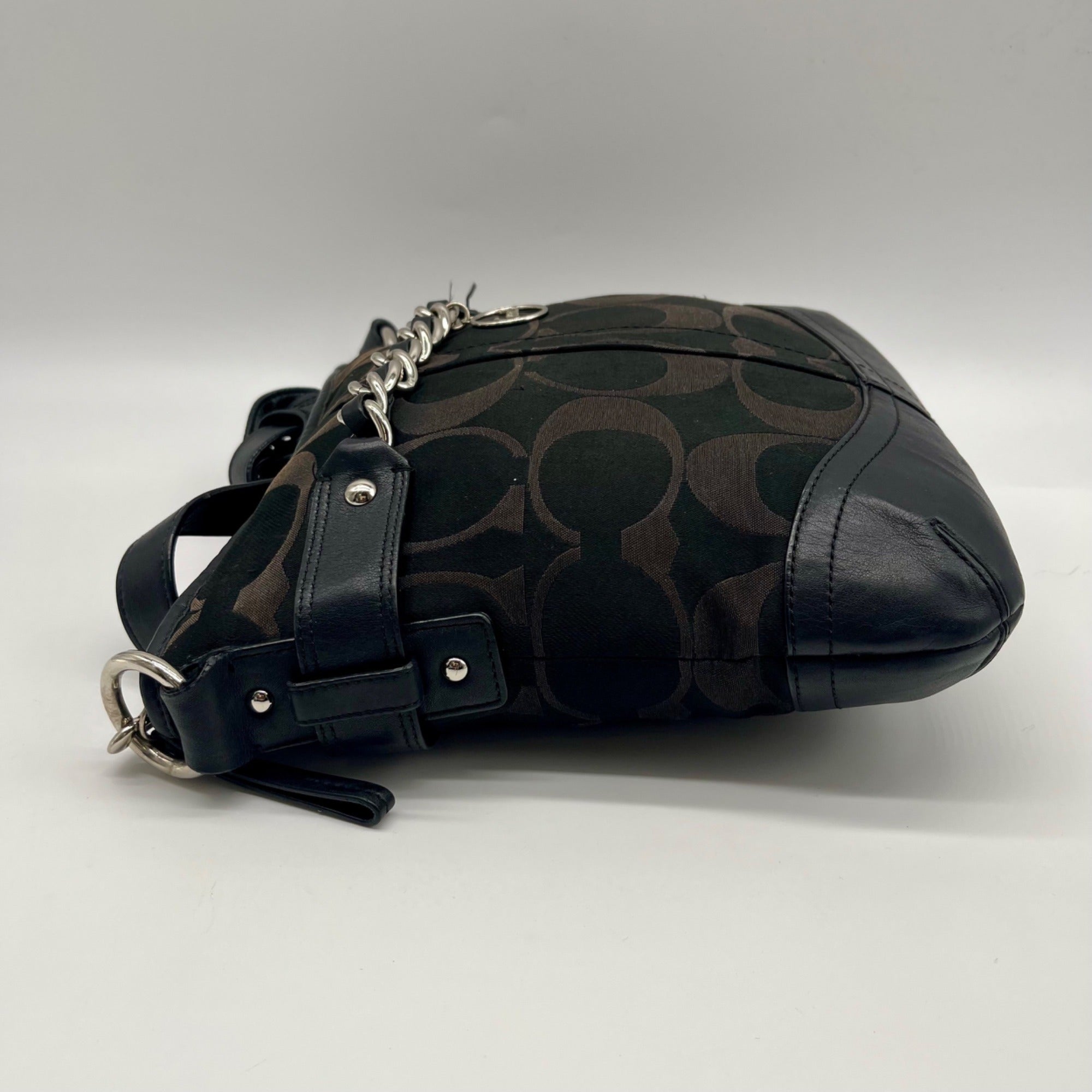 Coach Signature Black Chain Convertible  Crossbody Bag