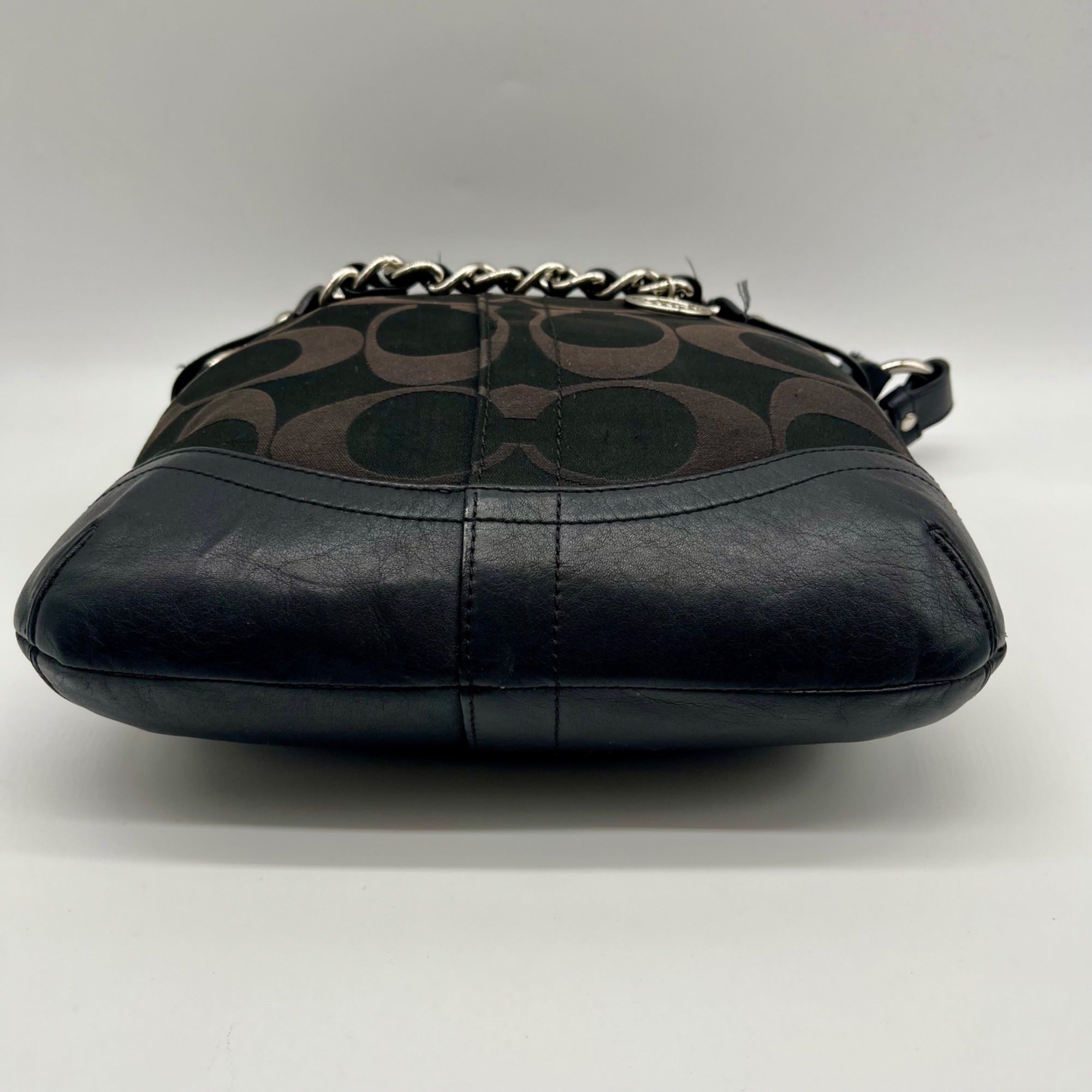 Coach Signature Black Chain Convertible  Crossbody Bag