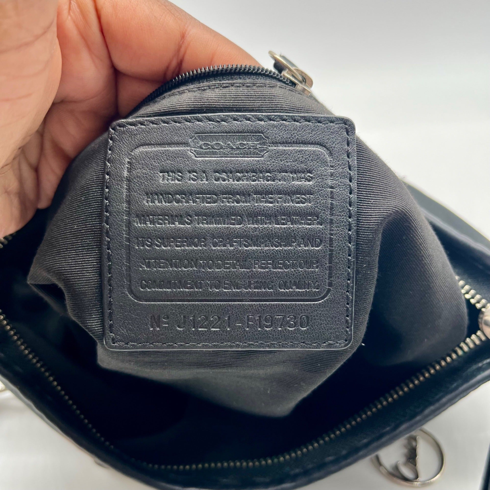 Coach Signature Black Chain Convertible  Crossbody Bag