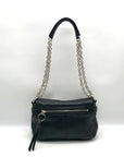 Coach Black Leather Chelsea Turn Lock Flap Shoulder Bag 17825