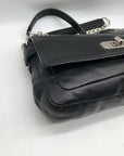 Coach Black Leather Chelsea Turn Lock Flap Shoulder Bag 17825