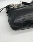 Coach Black Leather Chelsea Turn Lock Flap Shoulder Bag 17825