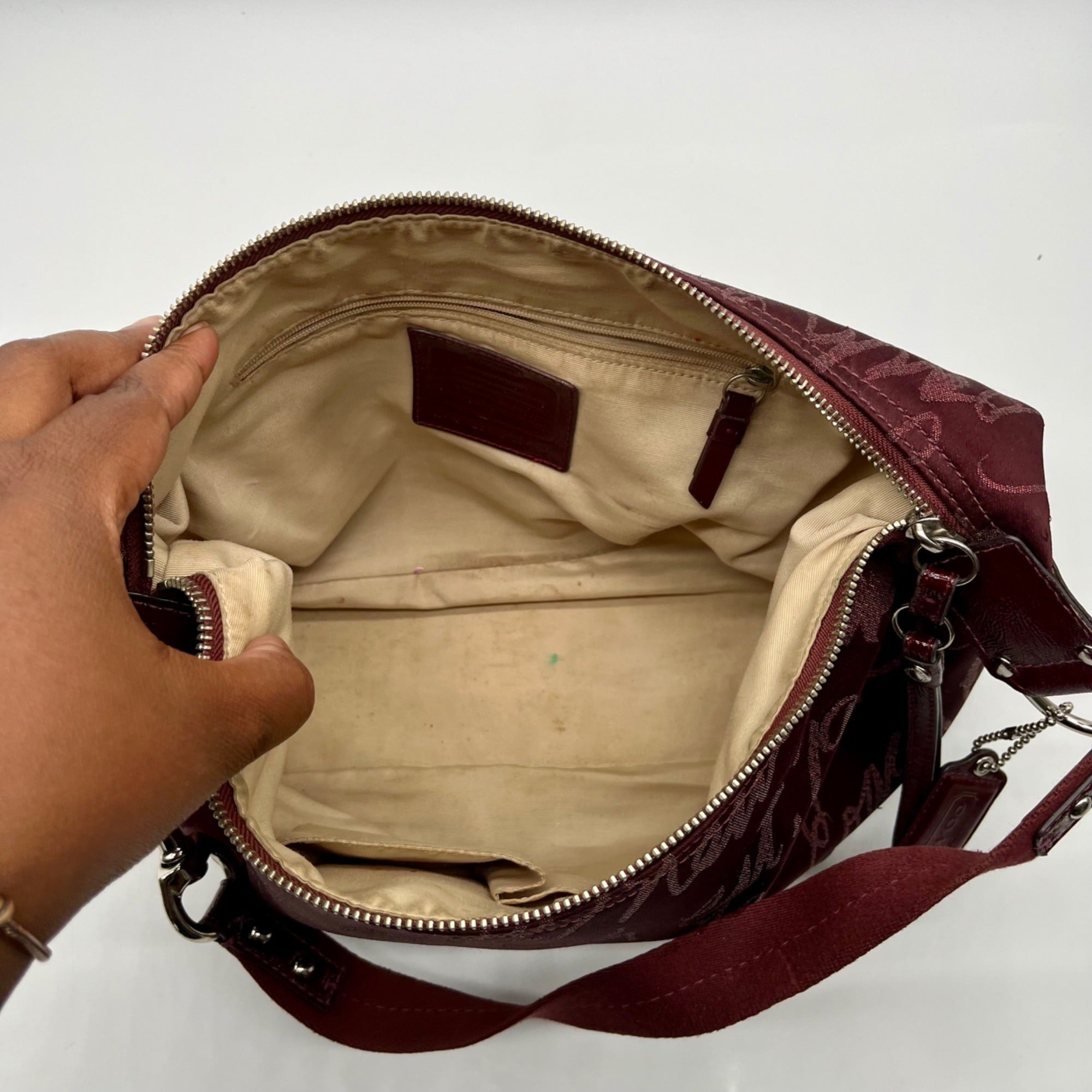 Coach Purple Poppy Lurex Signature F17472 Hobo Bag