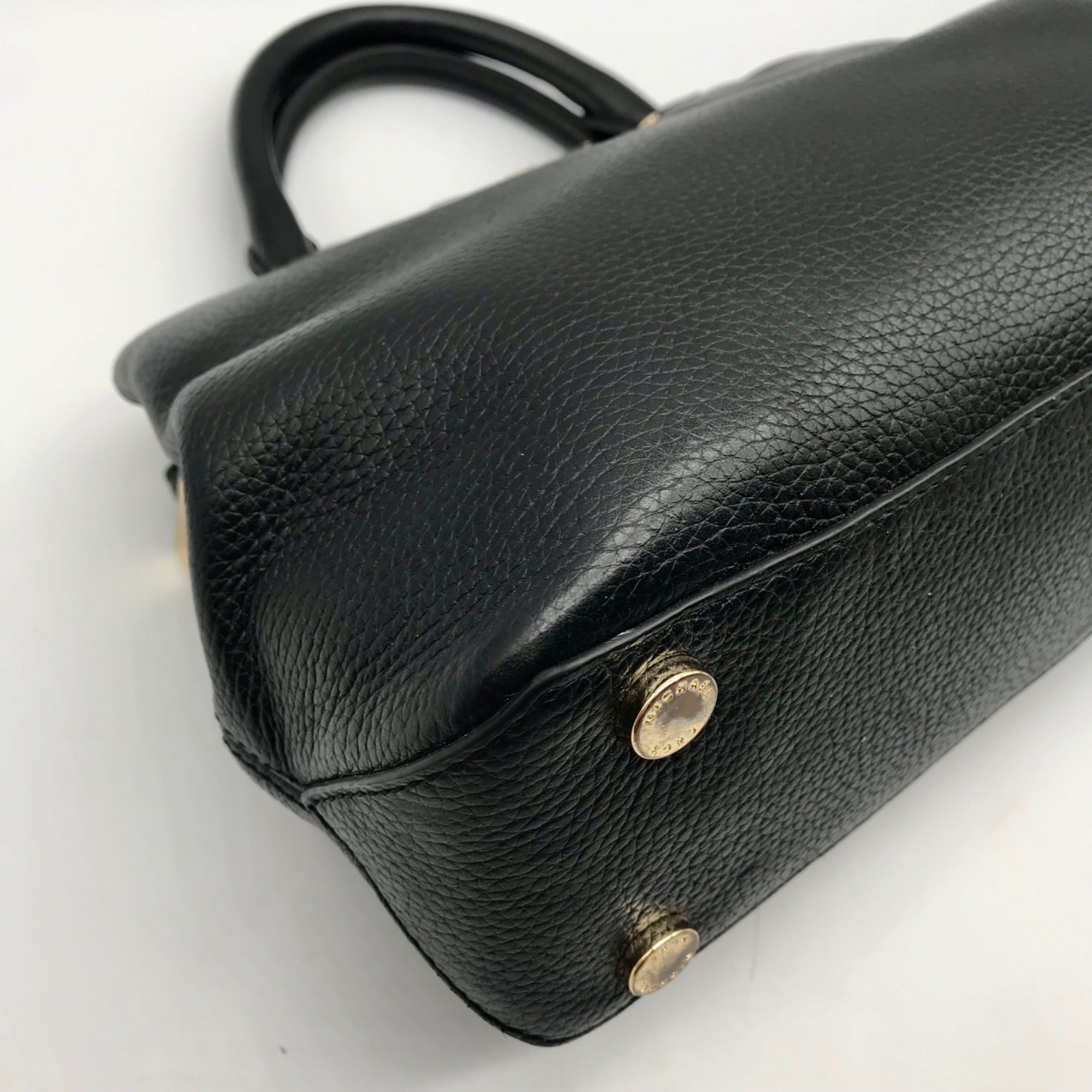 Michael Kors Black Pebbled Leather Florence Convertible Satchel