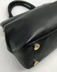 Michael Kors Black Pebbled Leather Florence Convertible Satchel