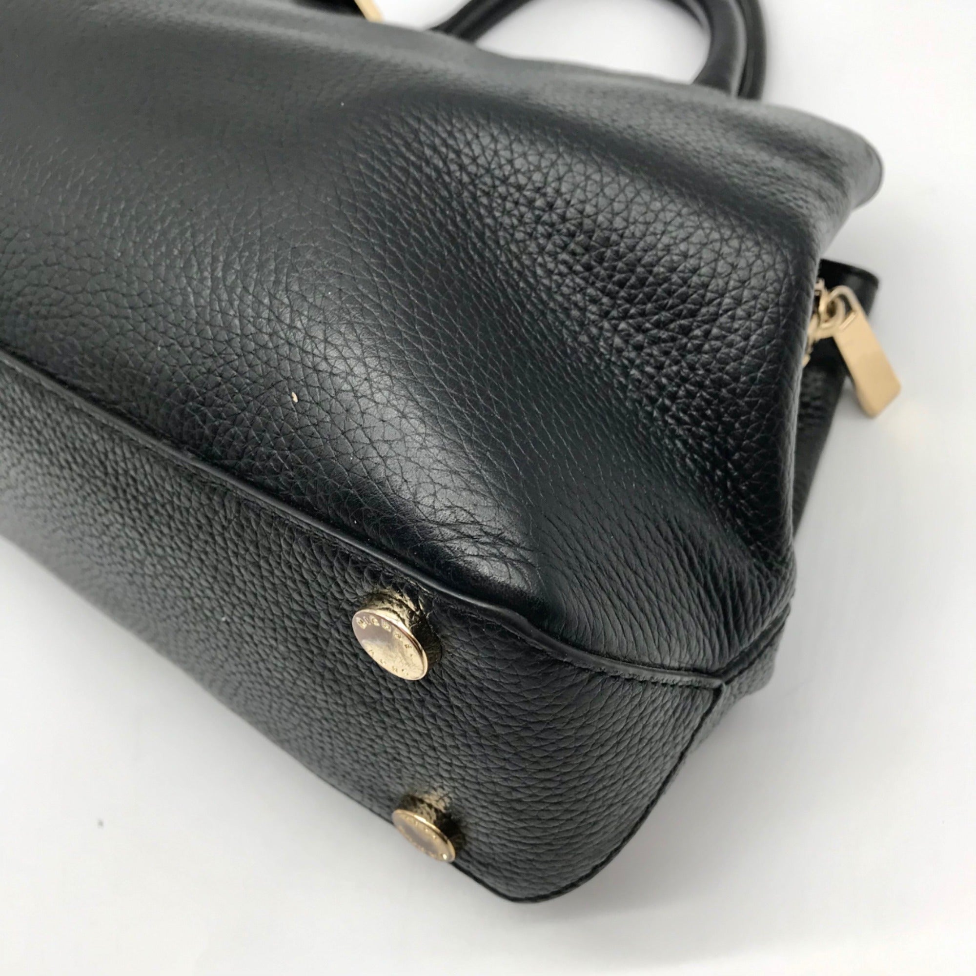 Michael Kors Black Pebbled Leather Florence Convertible Satchel