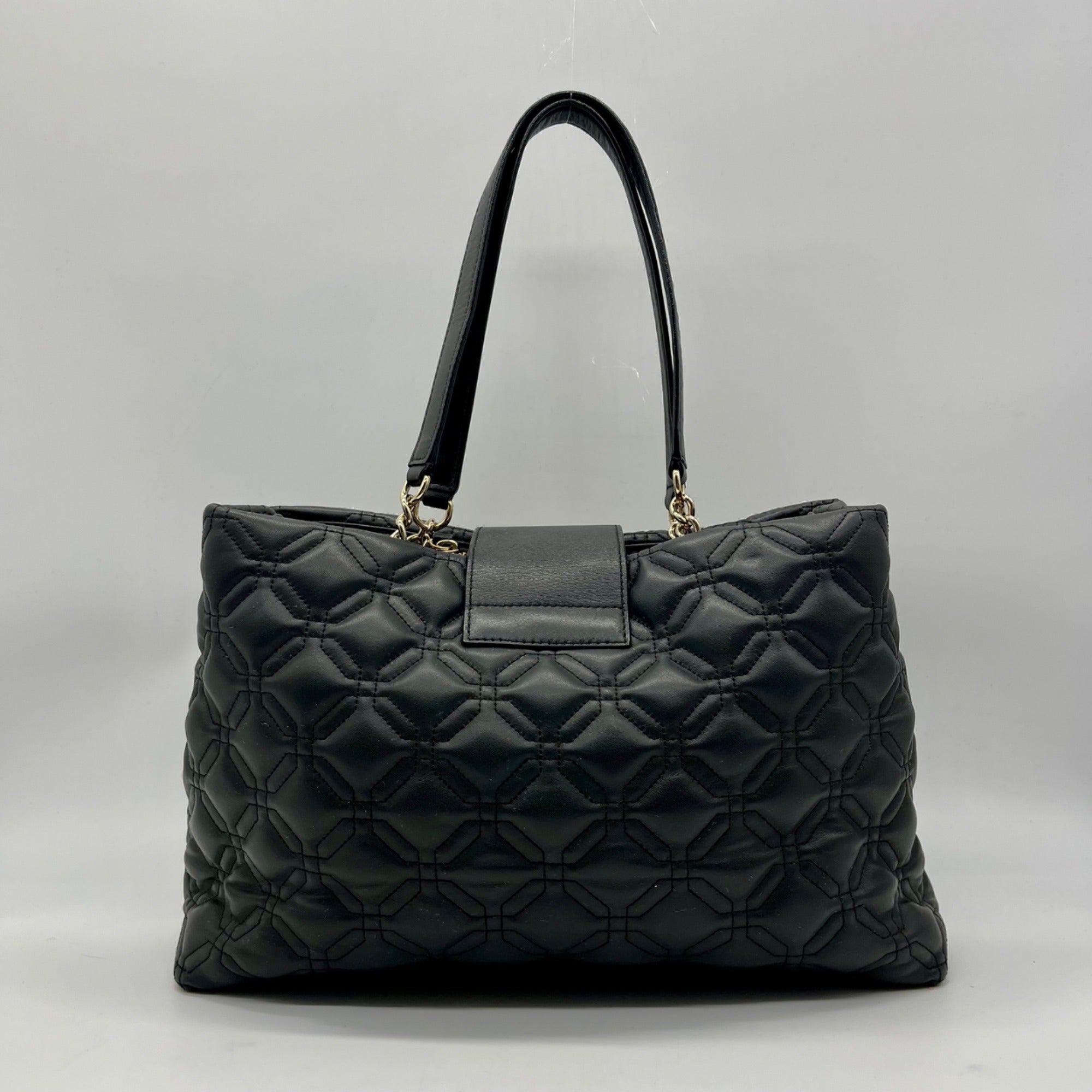 Kate Spade Black Leather Astor Court Elena Quilted Shoulder Bag