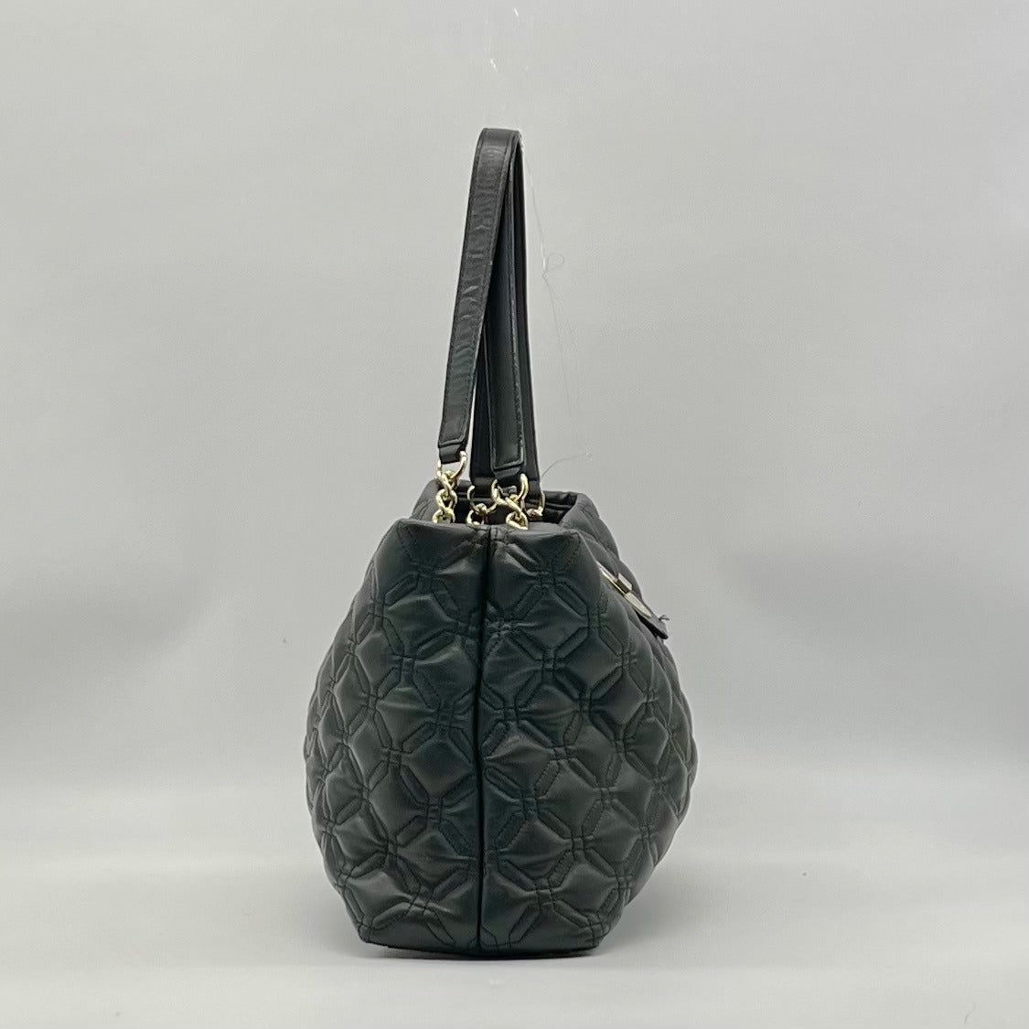 Kate Spade Black Leather Astor Court Elena Quilted Shoulder Bag