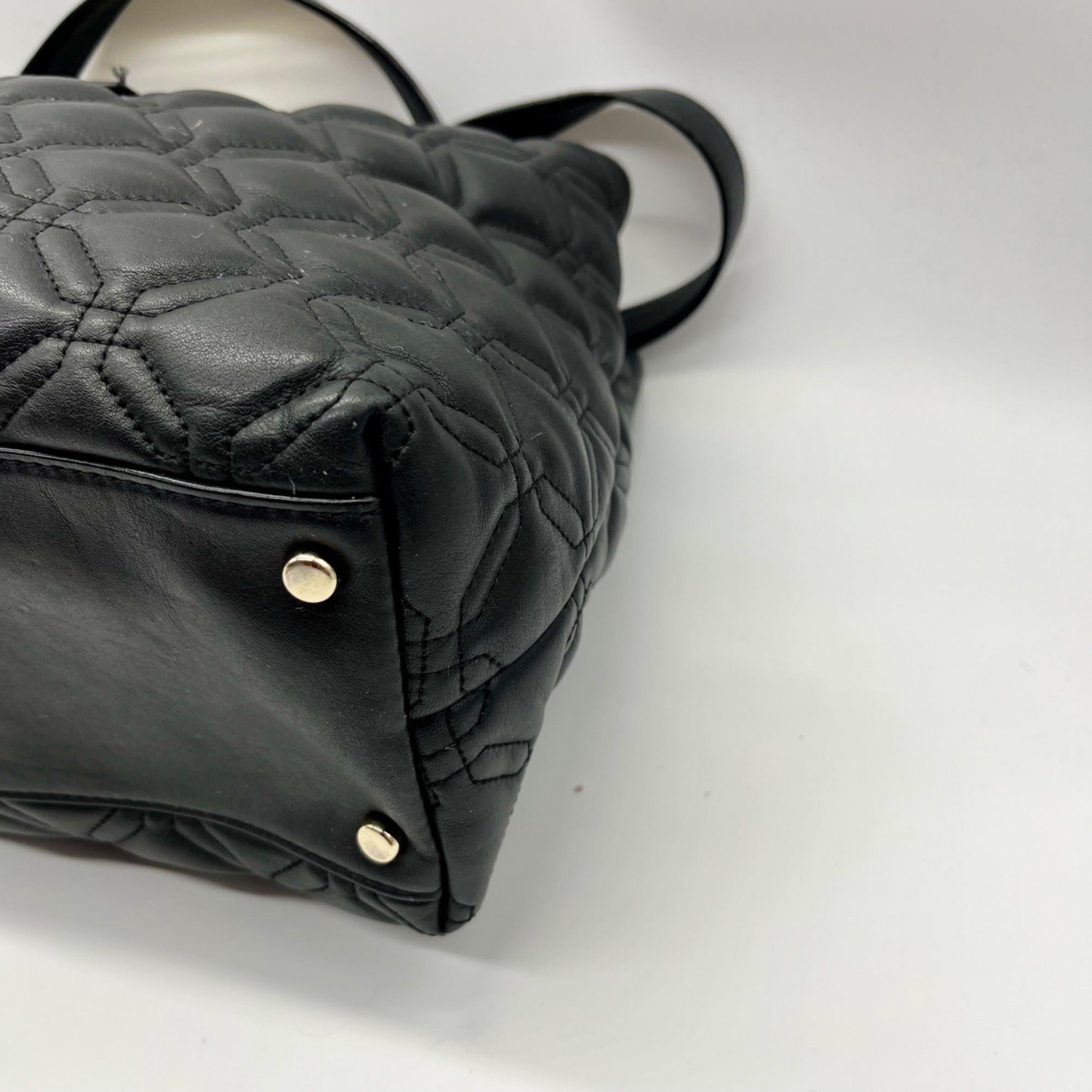 Kate Spade Black Leather Astor Court Elena Quilted Shoulder Bag