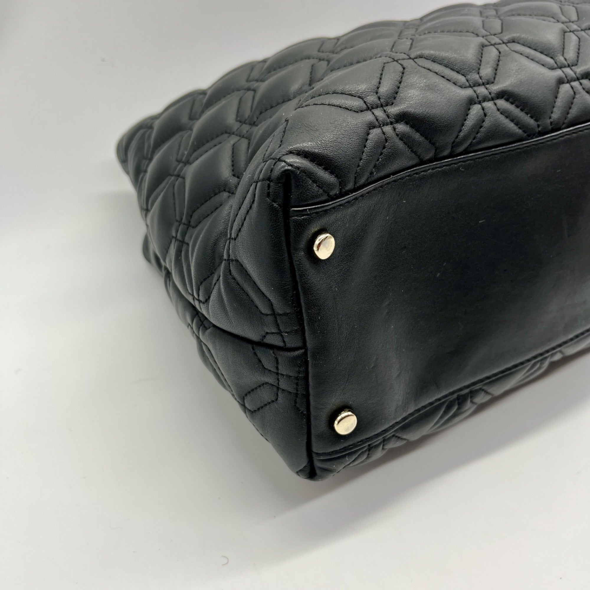 Kate Spade Black Leather Astor Court Elena Quilted Shoulder Bag