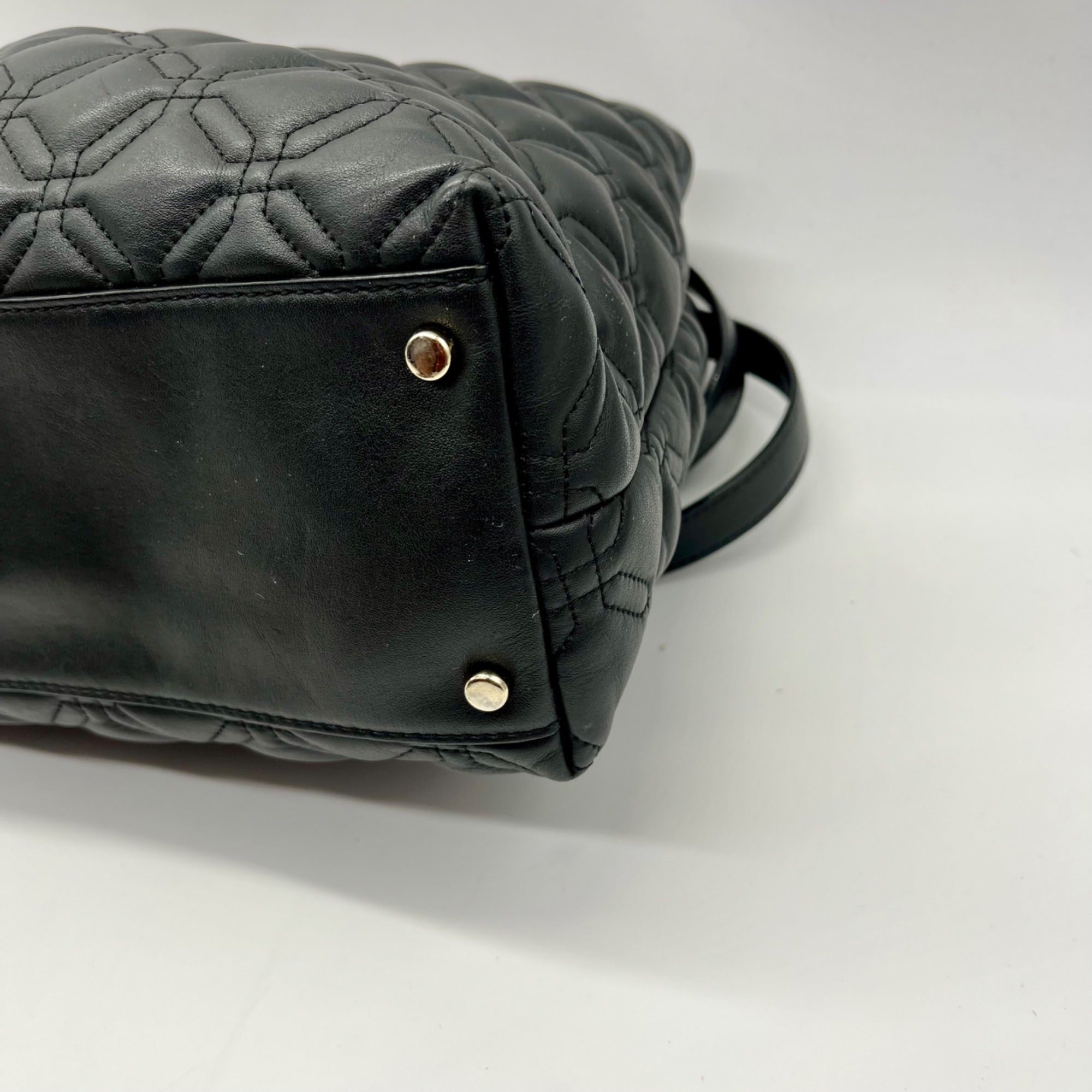 Kate Spade Black Leather Astor Court Elena Quilted Shoulder Bag
