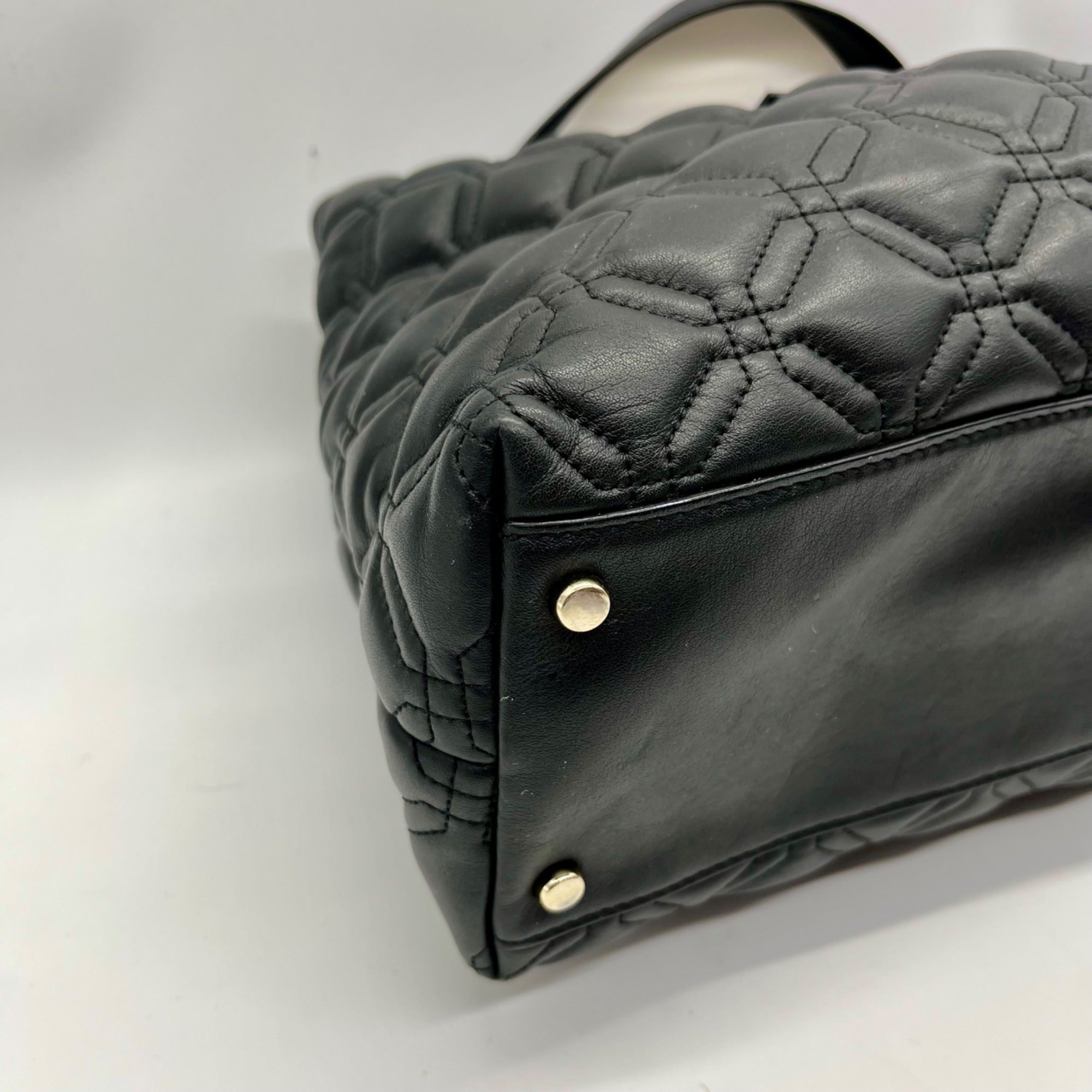 Kate Spade Black Leather Astor Court Elena Quilted Shoulder Bag