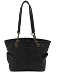 Calvin Klein Black & Light Gray Monogram Chain Link Tote Bag