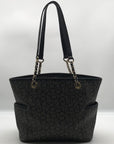 Calvin Klein Black & Light Gray Monogram Chain Link Tote Bag