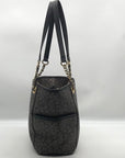 Calvin Klein Black & Light Gray Monogram Chain Link Tote Bag